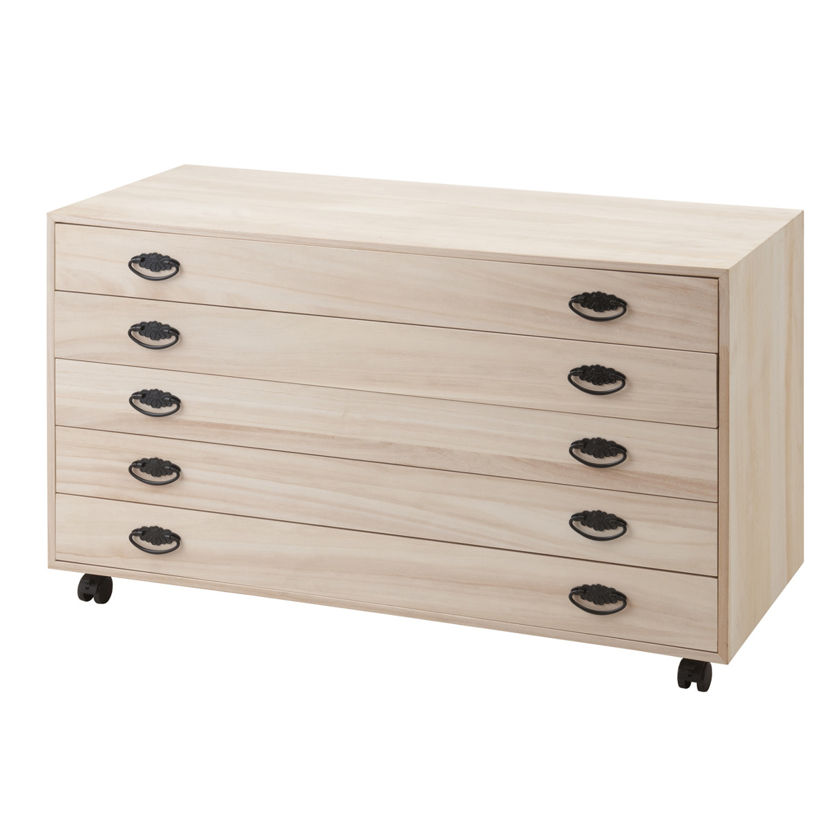 桐タンス 5段 総桐 日本製 キャスター付 約幅100cm （ 桐チェスト 桐