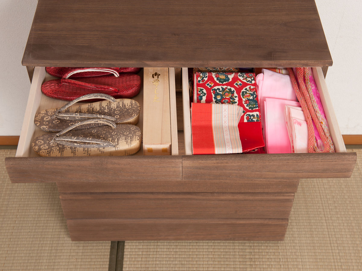 桐タンス 6段 洋風チェスト モダンデザイン 幅71cm （ タンス たんす