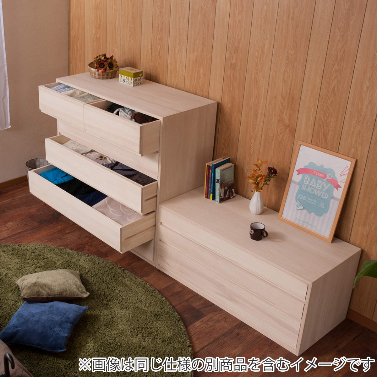 桐タンス 5段 桐収納 日本製 白木仕上げ 約幅101cm （ 桐たんす 桐