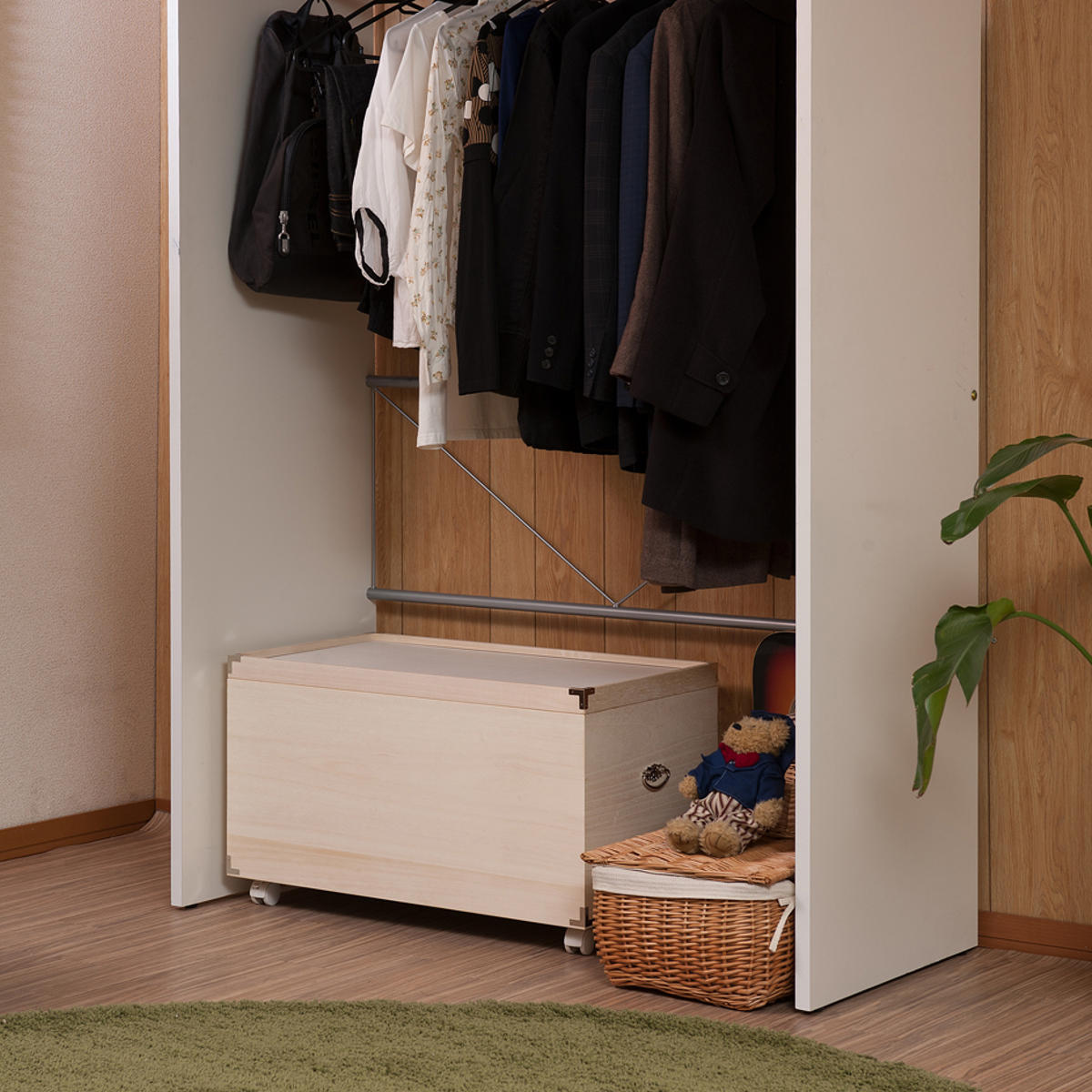 桐衣装箱 1段 日本製 ひな人形ケース 竹炭シート入り 高さ32.5cm