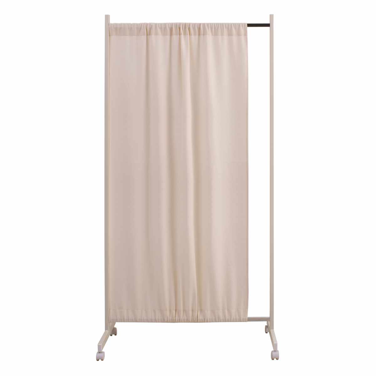 衝立　花柄カーテンパーテーション 　１枚式シンプル衝立　ブラウンフレーム 花柄パーテーション「カーテン」使用・間仕切りシンプル衝立1台限定