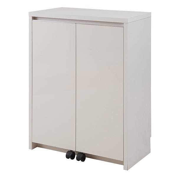 ブランド登録なし☆【完売間近】 カウンター下収納 キャビネット デスクタイプ キャスター扉 幅60cm （ PCデスク キャビネットタイプ リビング収納 日本製 完成品 ）