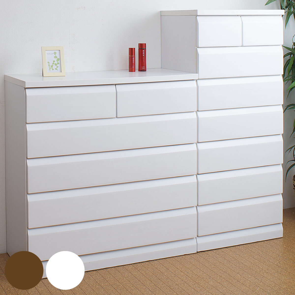 チェスト 4段 5段 6段 7段 桐製 洋タンス 幅60cm 幅80cm 98cm 119cm