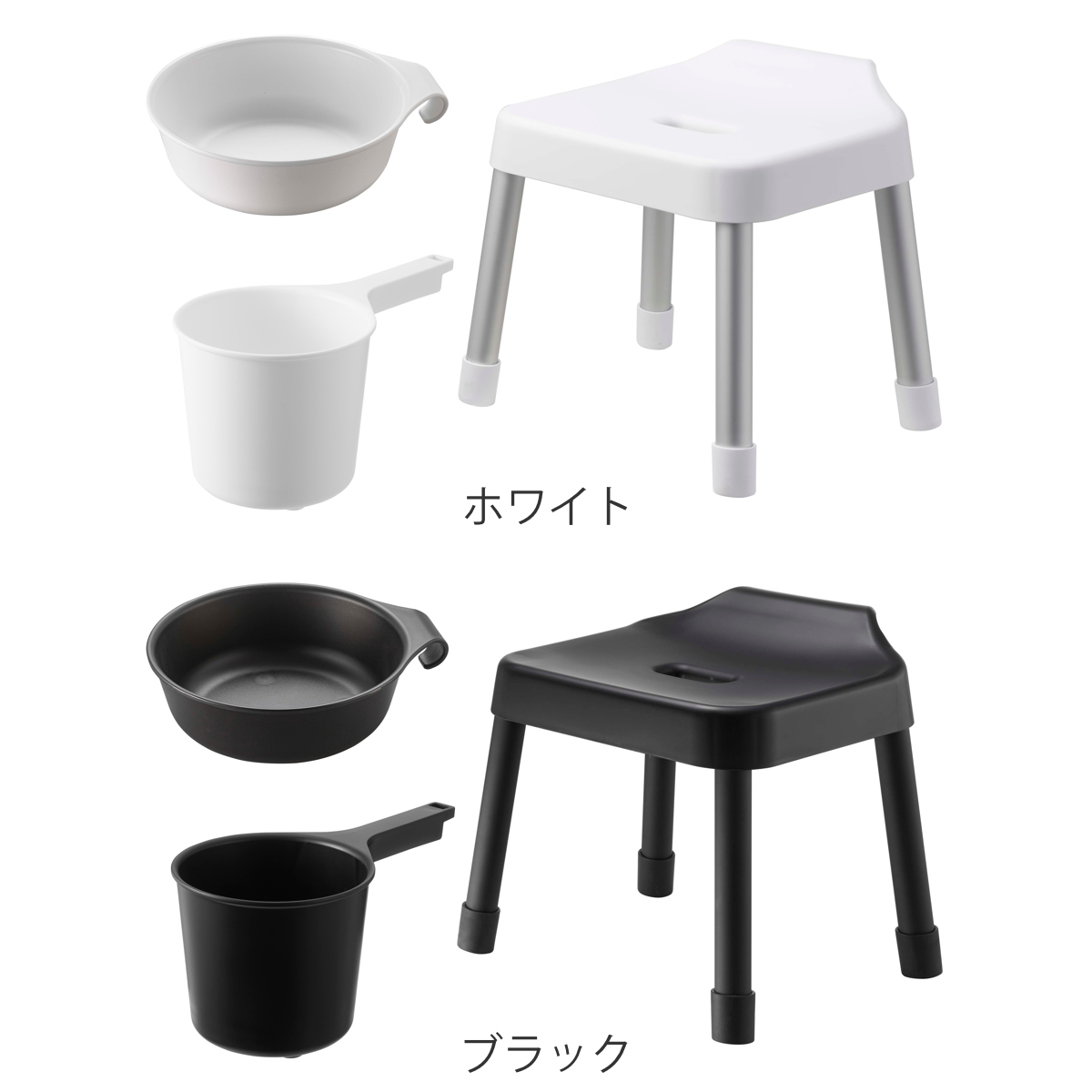 山崎実業 MIST 引っ掛け風呂イス SH30+マグネット＆引っ掛け湯おけ+マグネット手おけ 3点セット ミスト （ 4903208073073 バスチェア 座面高30cm ）_5