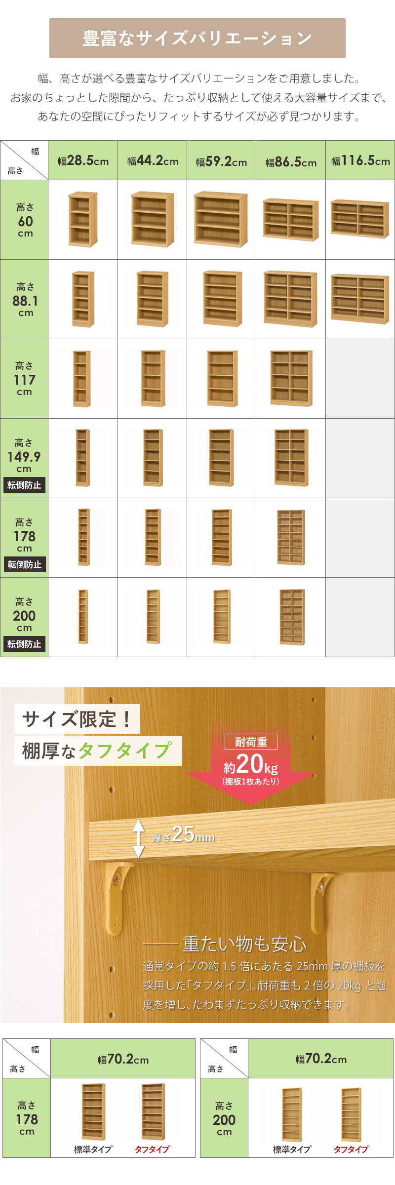 日本製 オープンラック 幅60 高さ150 エースラック カラーラック