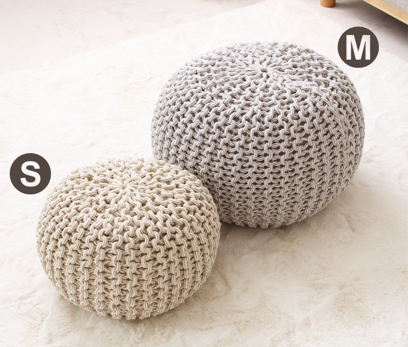 プフ オットマン スツール 円形 Mサイズ インド綿 直径50cm×高さ35cm