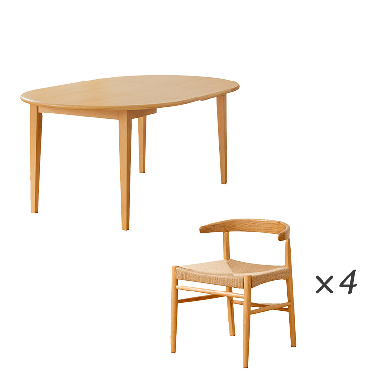 岩附 伸長式 ダイニングテーブル 丸 セット/単品 おしゃれ ダイニング