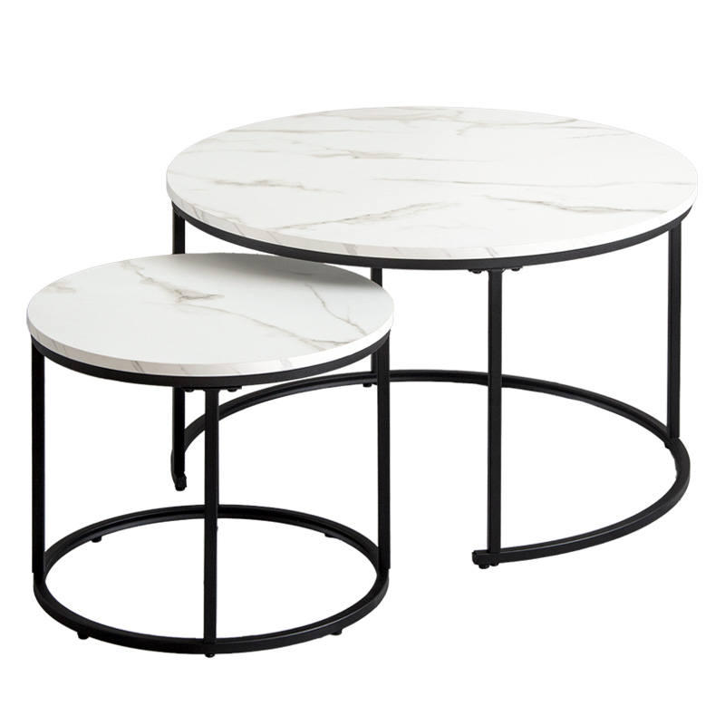 岩附 ネストテーブル 丸 円形 [ 2点セット ] 直径72cm 45cm センター