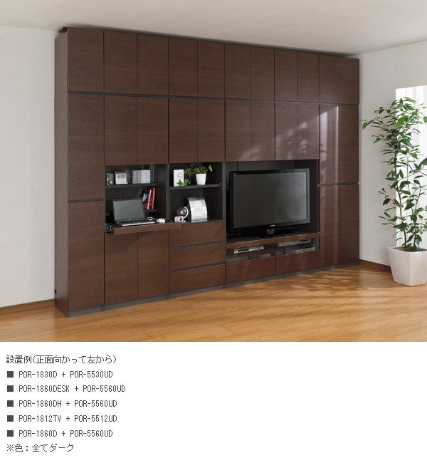 壁面収納 デスク 幅60cm スリム 収納棚 扉付き おしゃれ マンガ 収納