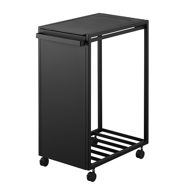 【未使用品】山崎実業 分別ダストワゴン タワー tower 黒 45L tower 「 スリム蓋付き目隠し分別ダストワゴン タワー 45L 山崎実業
