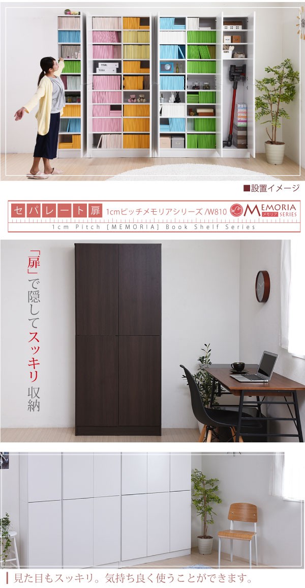 本棚 扉付きa4 5段 (最大 9段 ) 奥行 29.5 幅 81 高さ180 業界初 棚が