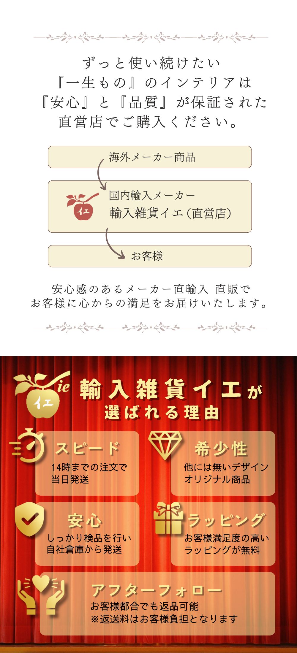 直営店で購入を/選ばれる理由