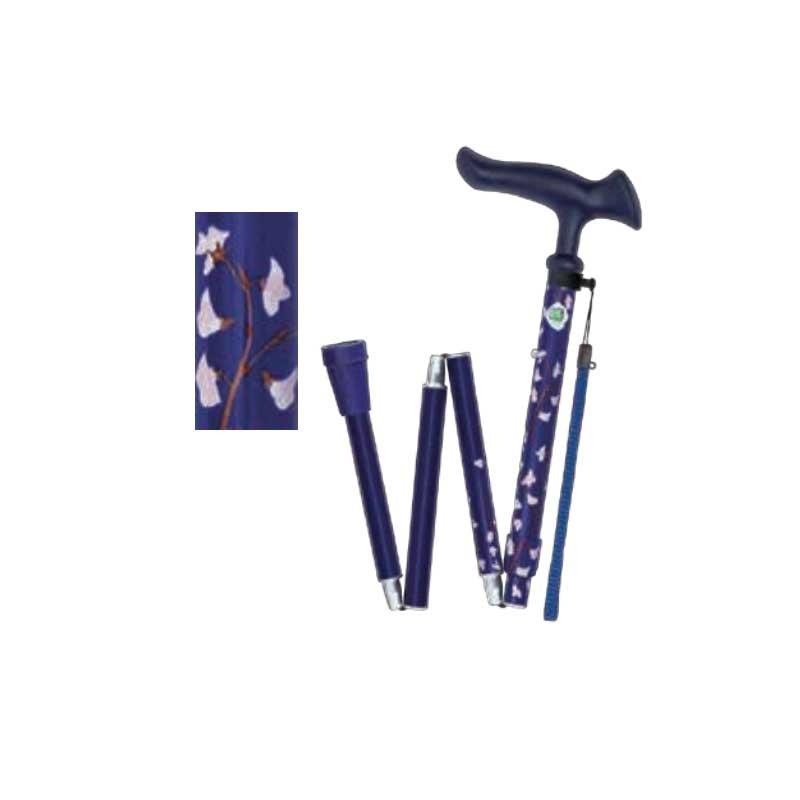 ウォーキング・ステッキ・杖 シニアサポート 歩く力を応援 かるがも ファムII 折畳 WB5132 小花ワイン｜interiorkataoka