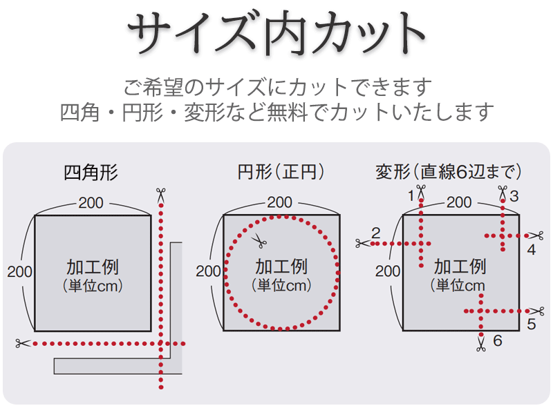 カーペットのサイズ内カット
