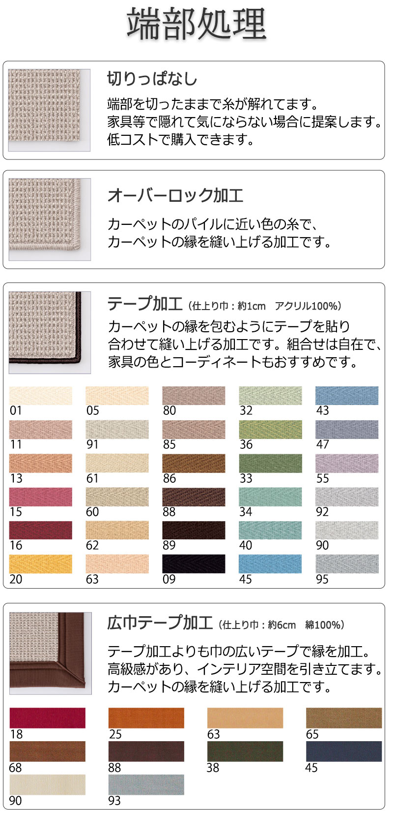 カーペットの端部処理