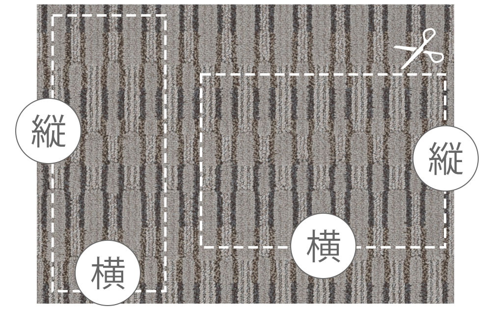 カーペット柄の方向性