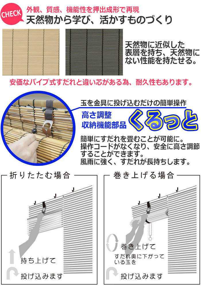 最安価格 簡単高さ調節 防炎性能 耐久性に優れた長持ちすだれ 耐熱 