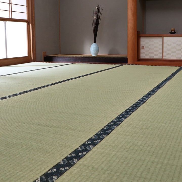 国産 い草 ござ 和室 上敷き カーペット 敷物 糸引織 六一間8畳(約370×370cm）｜interiorkataoka