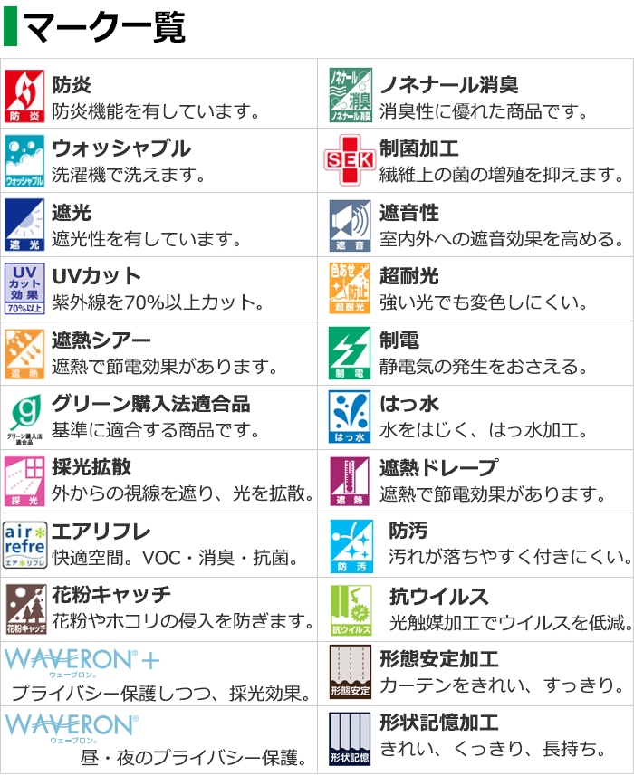 カーテンの機能について
