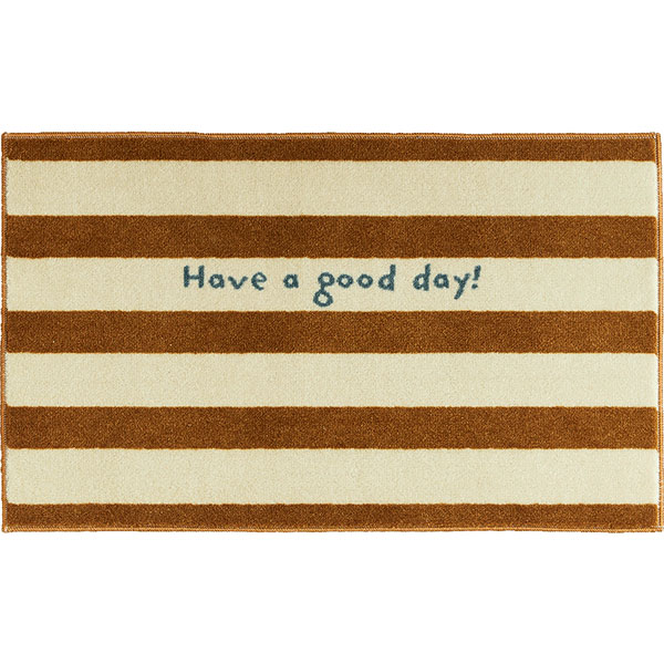 【送料無料】デザイナーによる厳選された玄関マット  matlier  kahou good day_brown stripe (CD00007) | 