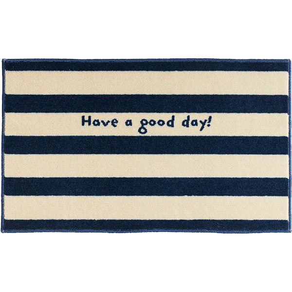 【送料無料】デザイナーによる厳選された玄関マット  matlier  kahou good day_navy stripe (CD00008) | 