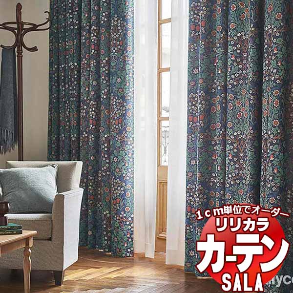 カーテン シェード リリカラ SALA V＆A Arts and Crafts LS-63004 お買い得セットプラン レギュラー縫製 約2倍ヒダ 幅150x高さ100cmまで｜interiorkataoka