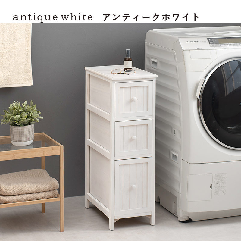 長年愛用した様なアンティーク加工 ノスタルジックなシャビー感で空間を可愛らしく チェストMCH-5671の画像