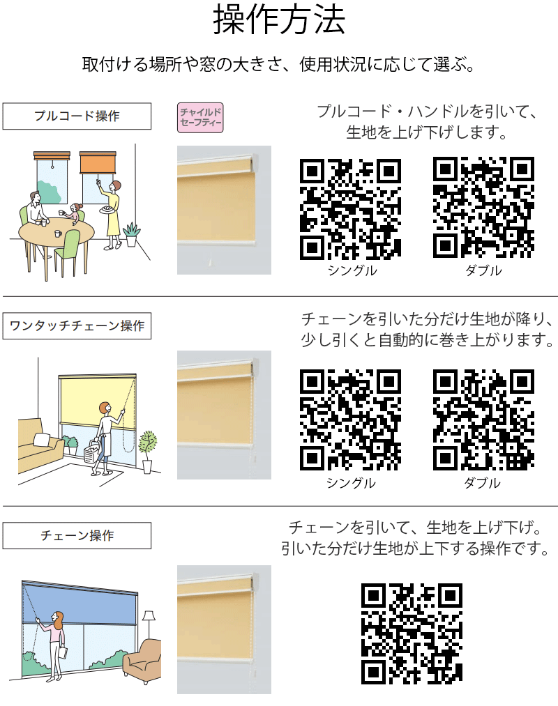 ロールスクリーンの操作方法