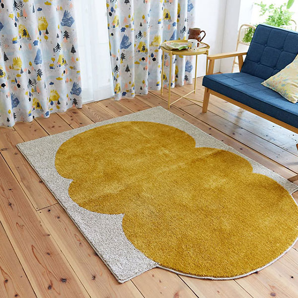【送料無料】 ラグ マット DESIGN LIFE EDTION.15KABOCHAKUMO RUG (カボチャクモラグ) 12 YELLOW130x185cm | 