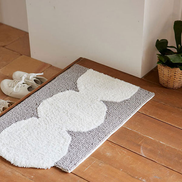 【送料無料】 ラグ マット DESIGN LIFE EDTION.15SHIRATAMA MAT (シラタママット) 38 LIGHT GRAY45x70cm | 