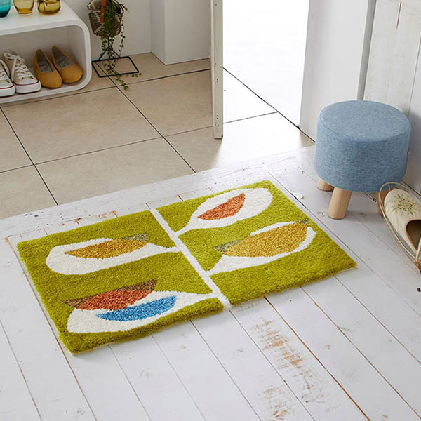 【送料無料】 ラグ マット DESIGN LIFE EDTION.15KAJYUEN MAT (カジュエンマット) 4 GREEN45x75cm | 