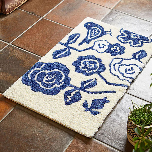 【送料無料】 ラグ マット DESIGN LIFE EDTION.15CUCO MAT (クコマット) 3 BLUE45x75cm | 