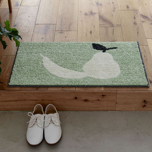 【送料無料】 ラグ マット DESIGN LIFE EDTION.15FRUITS MINI MAT(フルーツミニマット)4 GREEN45x75cm | 
