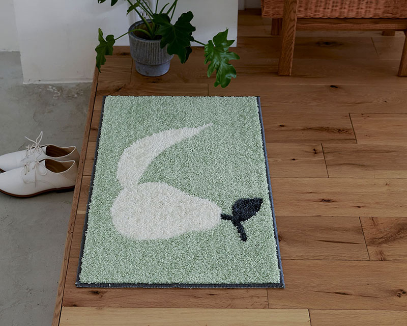 【送料無料】 ラグ マット DESIGN LIFE EDTION.15FRUITS MINI MAT(フルーツミニマット)4 GREEN45x75cm |  | 02