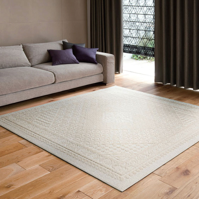 【送料無料】ラグ マット HOME RUG MAT 2024-2025 Lilitran (Lili/花 + tranj/メダリオン)/ NO.134-40667 #2 ベージュ 190x190cm｜interiorkataoka｜02