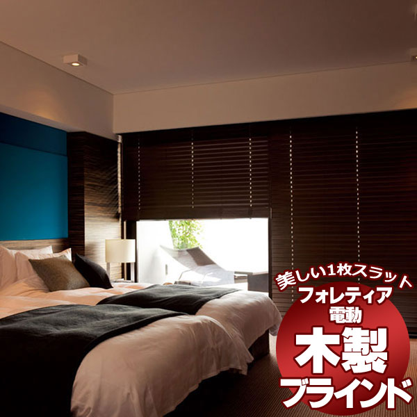 タチカワ木製ブラインド フォレティア 電動50 木スラット FT-3011〜3336 幅200×高さ160cm迄(55298円)