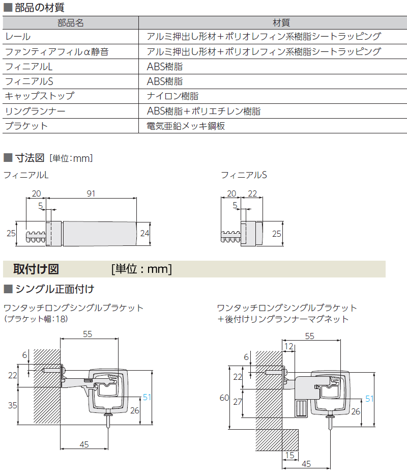 日本全国送料無料 ファン タチカワブラインド 装飾カーテンレール