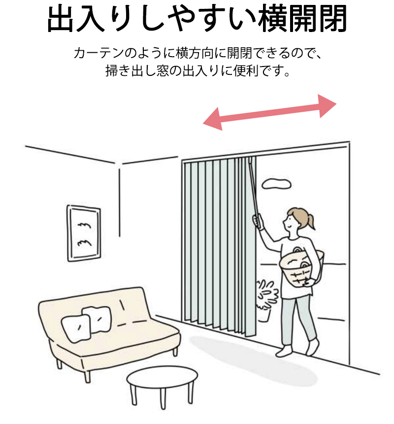 出入りしやすい横開閉