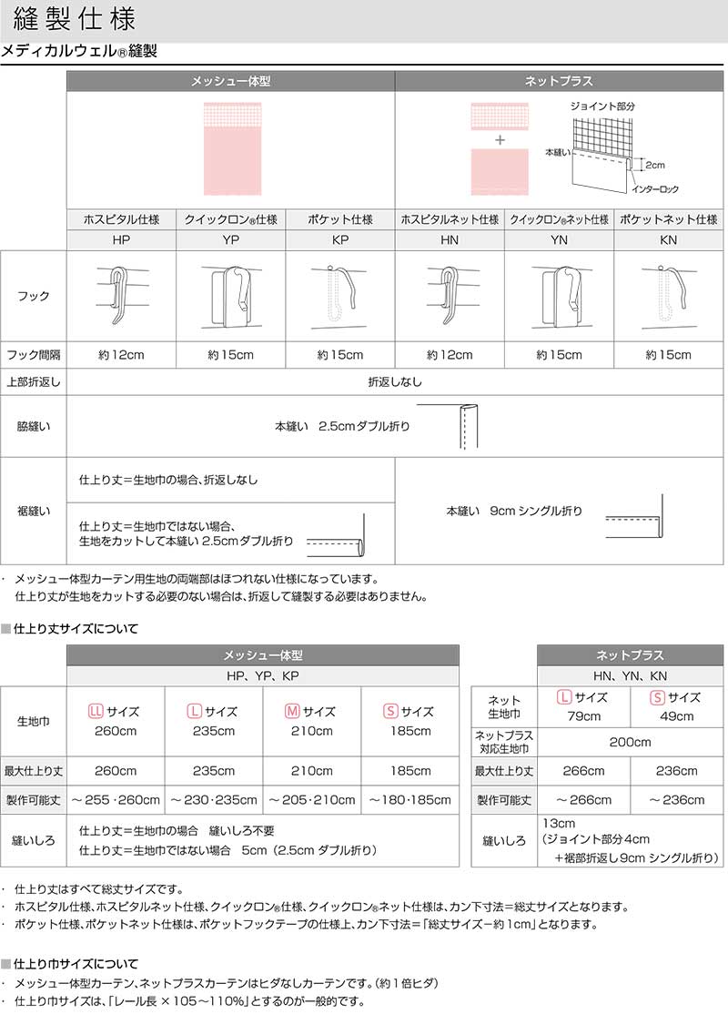 ネットプラスカーテン Lサイズ ホスピタルネット仕様(HN) インテリア