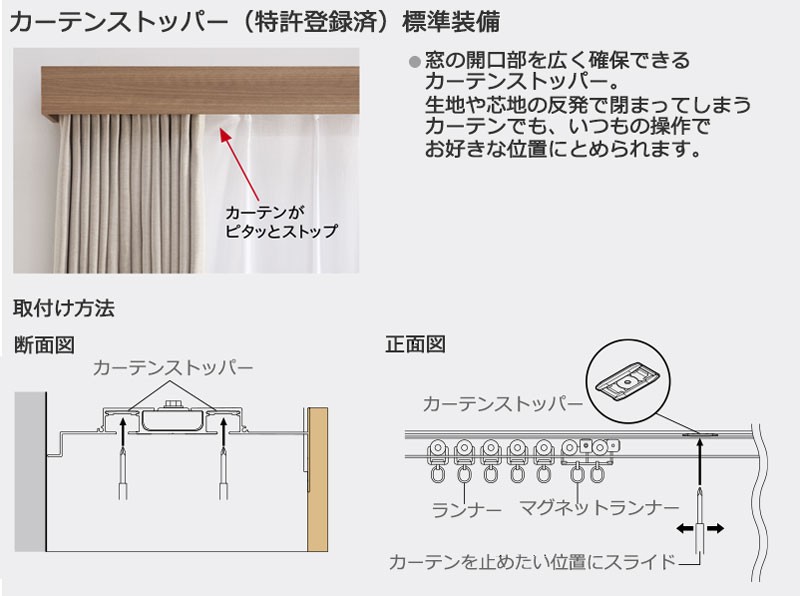 カーテンボックス・バランスレール 上質な木目と優れた静音性を持つ