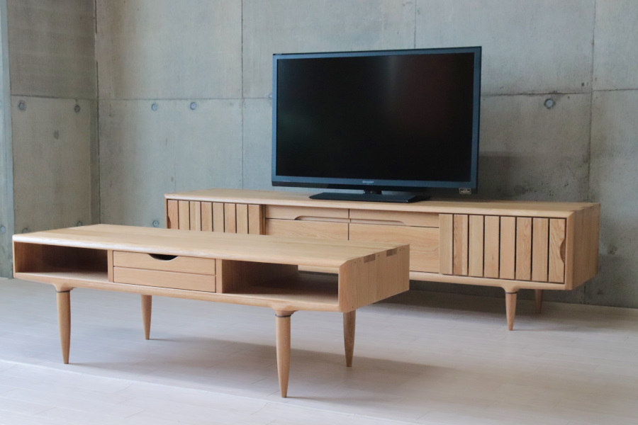 木製テレビボード ナチュラルウッド 6引き出し テレビボード 180 オーク テレビ台 無垢材 ローボード 天然木 木製