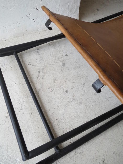 LEATHER FOLDING STOOLレザー フォールディング スツール・ステッチ