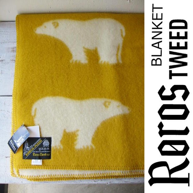 web限定アイテム Røros-Tweed 大判 クマ模様ブランケット ロロス
