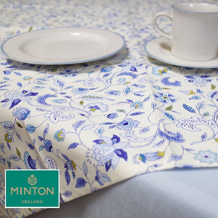 MINTON ミントン　トップクロス　100×100cm ブルー MINTON（ミントン） ミントンテーブルクロス ハードウイック サイズ100