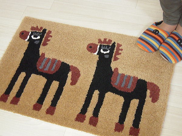 またのあつこ マタノアツコ 玄関マット 北欧ポニー45×70cm