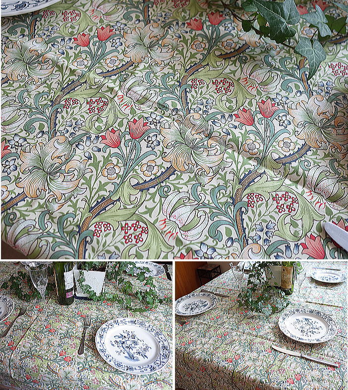 モリス デザイン テーブルクロス サイズ約132×228cm ゴールデンリリー