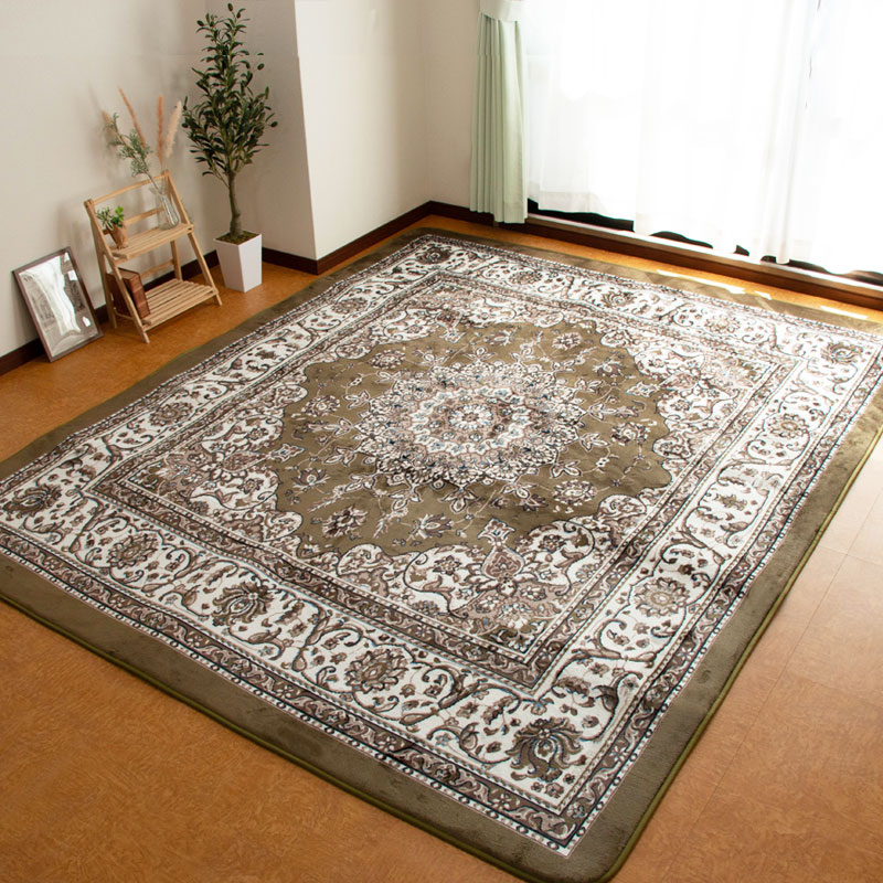 歳末クーポン実施 ラグ カーペット ペルシャ柄 200×250 ボリューム 約