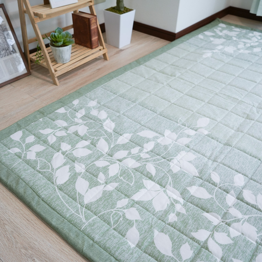 本日限定セール開催 ラグ カーペット 綿混 リーフ 柄 洗える 180×240cm