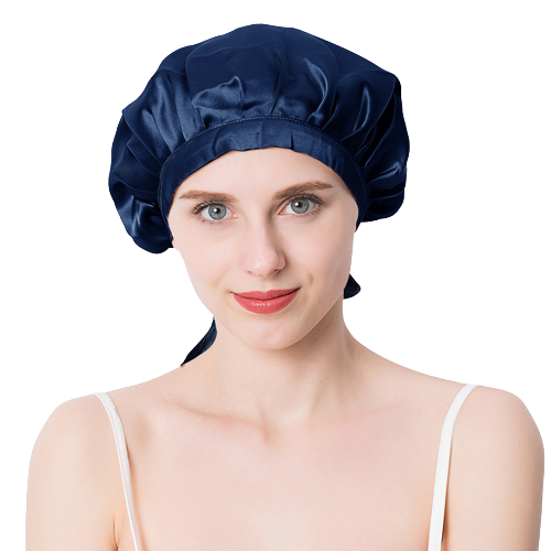 ナイトキャップ シルク ヘアクリップ付き 美髪 保湿 ヘアキャップ 脱げ防止 就寝用 抜け毛 パサつき ロングヘア |  | 02
