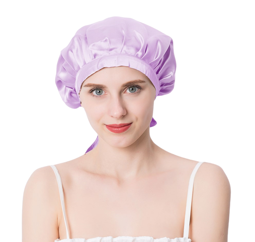 ナイトキャップ シルク ヘアクリップ付き 美髪 保湿 ヘアキャップ 脱げ防止 就寝用 抜け毛 パサつき ロングヘア |  | 09